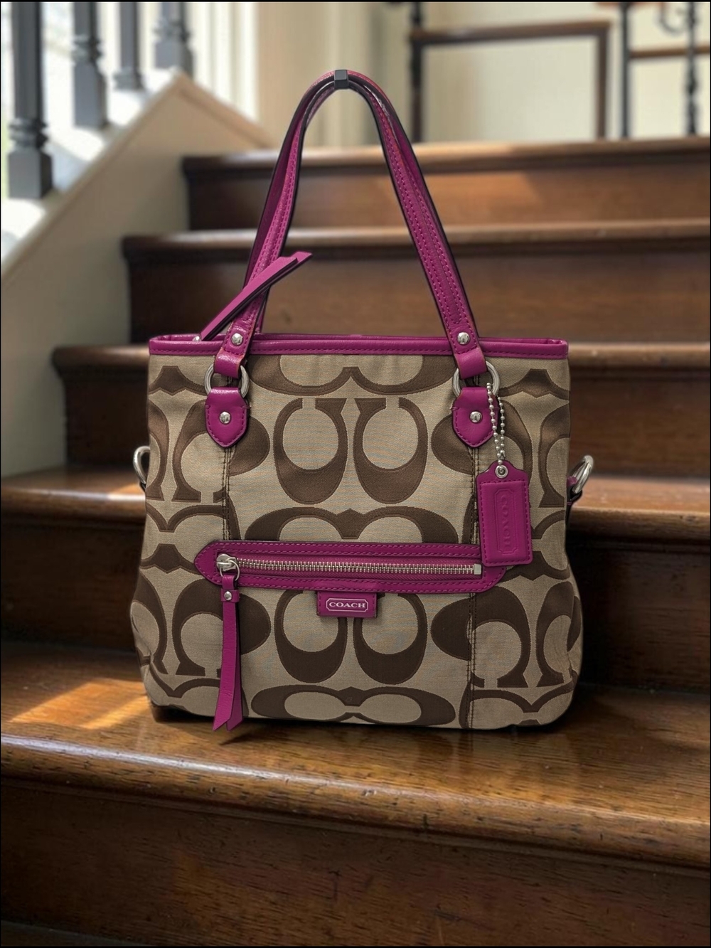 Coach Daisy Outline Emma Signature Canvas 2-Way Tote (F24064)